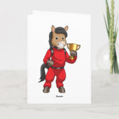 Pferd als Champion mit Trophäe Karte (Rückseite)