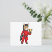 Pferd als Champion mit Trophäe Postkarte (Stehend Vorderseite)