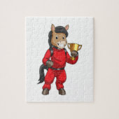 Pferd als Champion mit Trophäe Puzzle (Vertikal)