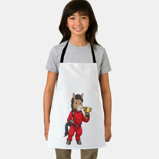 Pferd als Champion mit Trophäe Schürze (Insitu)