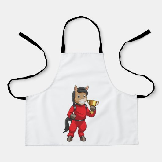 Pferd als Champion mit Trophäe Schürze (Vorderseite)