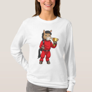 Pferd als Champion mit Trophäe T-Shirt