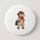 Pferd als Cowboy Button (Vorderseite)