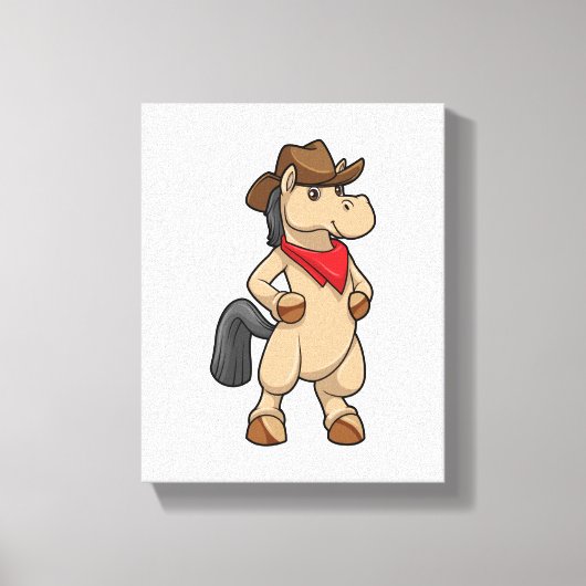 Pferd als Cowboy Leinwanddruck (Vorderseite)