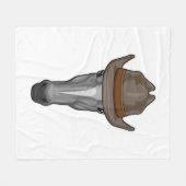 Pferd als Cowboy mit Hut Fleecedecke (Vorderseite (Horizontal))