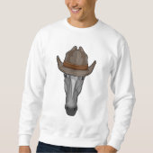 Pferd als Cowboy mit Hut Sweatshirt (Vorderseite)