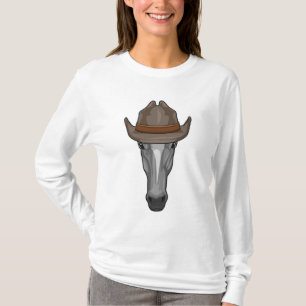 Pferd als Cowboy mit Hut T-Shirt