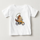 Pferd als Cowboy mit Lasso & Motorrad Baby T-shirt (Vorderseite)
