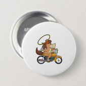Pferd als Cowboy mit Lasso & Motorrad Button (Vorne & Hinten)