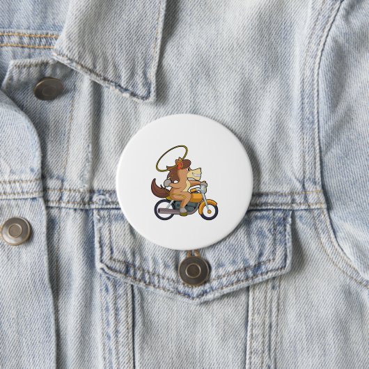 Pferd als Cowboy mit Lasso & Motorrad Button (Beispiel)