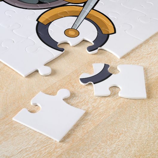 Pferd als Cowboy mit Lasso & Motorrad Puzzle (Seite)