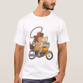 Pferd als Cowboy mit Lasso & Motorrad T-Shirt (Vorderseite)