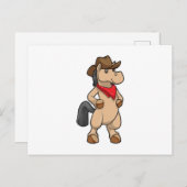 Pferd als Cowboy Postkarte (Vorne/Hinten)