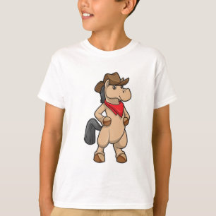 Pferd als Cowboy T-Shirt