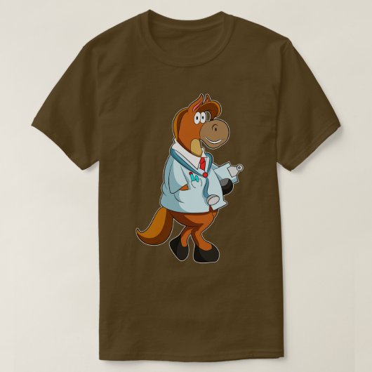 Pferd als Doktor mit Stethoskop T-Shirt (Design vorne)