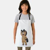 Pferd als Friseur mit Kamm Schürze (Insitu)