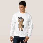 Pferd als Friseur mit Kamm Sweatshirt (Vorne ganz)