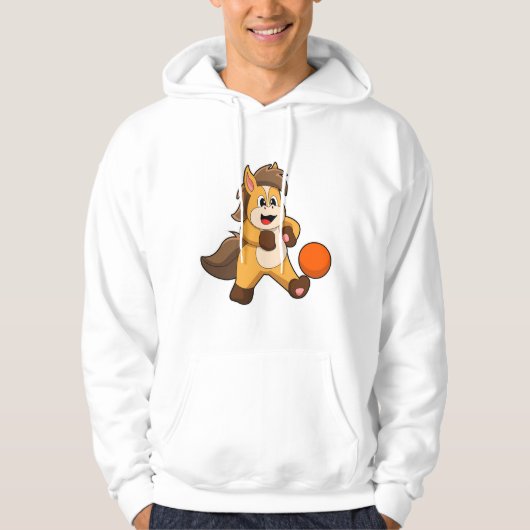 Pferd als Fußballspieler mit Fußball Hoodie (Vorderseite)