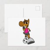 Pferd als Fußballspieler mit Fußball Postkarte (Vorne/Hinten)