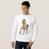Pferd als Fußballspieler mit Fußball Sweatshirt (Vorne ganz)