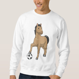 Pferd als Fußballspieler mit Fußball Sweatshirt