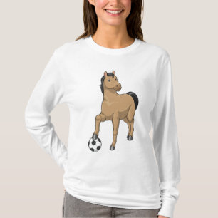 Pferd als Fußballspieler mit Fußball T-Shirt