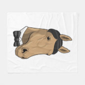 Pferd als Gentleman mit Bow-Krawatte Fleecedecke (Vorderseite (Horizontal))