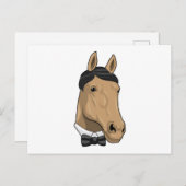 Pferd als Gentleman mit Bow-Krawatte Postkarte (Vorne/Hinten)