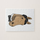 Pferd als Gentleman mit Bow-Krawatte Puzzle (Horizontal)