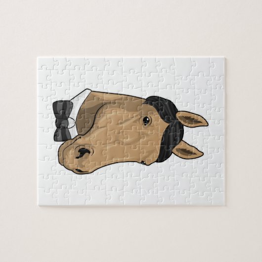 Pferd als Gentleman mit Bow-Krawatte Puzzle (Horizontal)