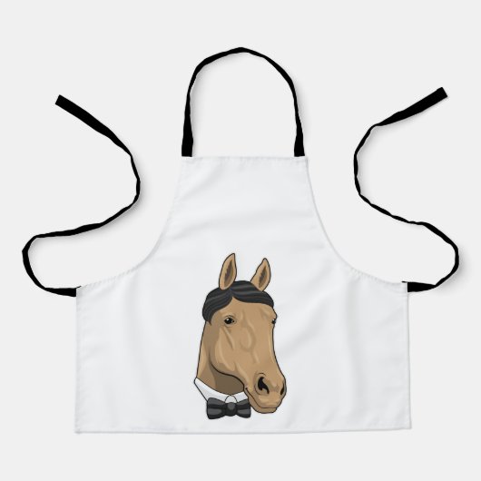 Pferd als Gentleman mit Bow-Krawatte Schürze (Vorderseite)