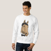 Pferd als Gentleman mit Bow-Krawatte Sweatshirt (Vorne ganz)