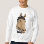 Pferd als Gentleman mit Bow-Krawatte Sweatshirt (Vorderseite)