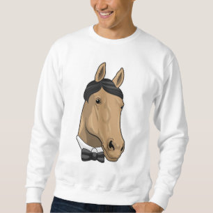 Pferd als Gentleman mit Bow-Krawatte Sweatshirt