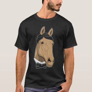 Pferd als Gentleman mit Bow-Krawatte T-Shirt