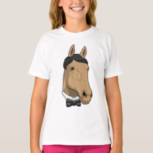 Pferd als Gentleman mit Bow-Krawatte T-Shirt