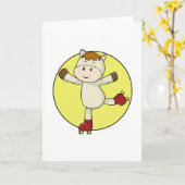 Pferd als Inline Skater & Inline Skate Karte (Gelbe Blume)