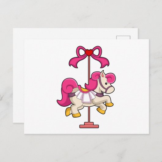 Pferd als Karussellpferd.PNG Postkarte (Vorne/Hinten)
