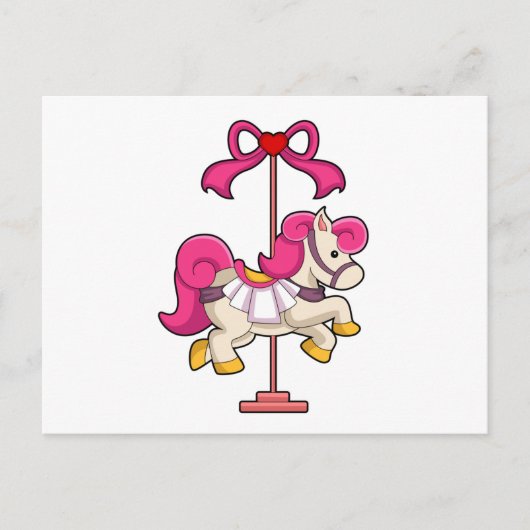 Pferd als Karussellpferd.PNG Postkarte (Vorderseite)