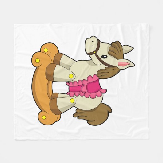 Pferd als Rockpferd.PNG Fleecedecke (Vorderseite (Horizontal))