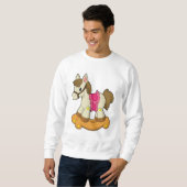 Pferd als Rockpferd.PNG Sweatshirt (Vorne ganz)