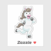 Pferd als Runner beim Laufen Aufkleber (Blatt)