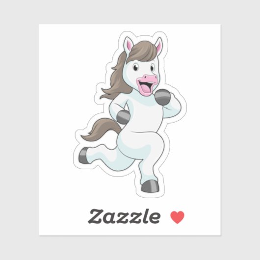 Pferd als Runner beim Laufen Aufkleber (Blatt)