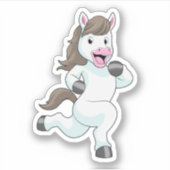 Pferd als Runner beim Laufen Aufkleber (Vorderseite)