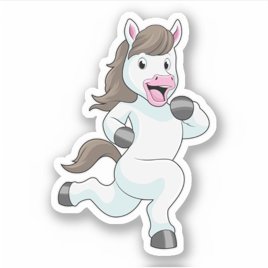 Pferd als Runner beim Laufen Aufkleber (Vorderseite)