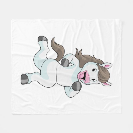 Pferd als Runner beim Laufen Fleecedecke (Vorderseite (Horizontal))