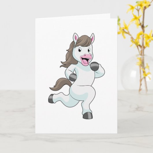 Pferd als Runner beim Laufen Karte (Gelbe Blume)