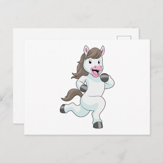 Pferd als Runner beim Laufen Postkarte (Vorne/Hinten)