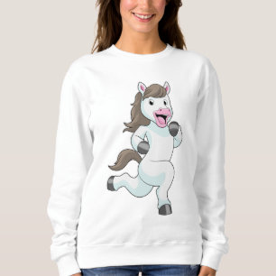 Pferd als Runner beim Laufen Sweatshirt