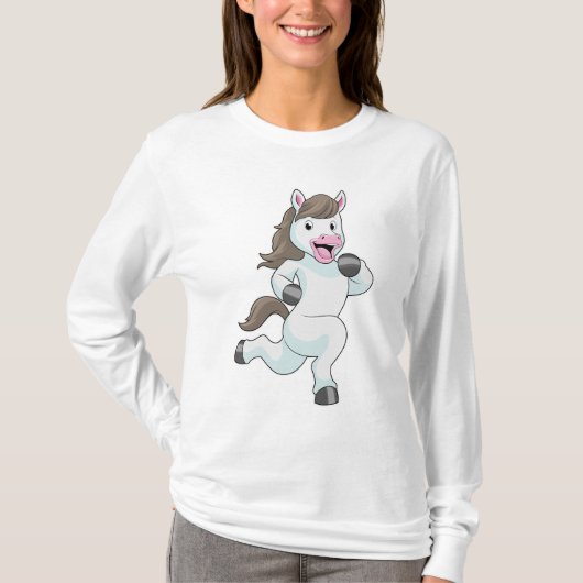 Pferd als Runner beim Laufen T-Shirt (Vorderseite)